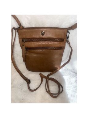 Cochoa Brown Leather Crossbody Purse Travel Bag Pockets Adjustable Strap